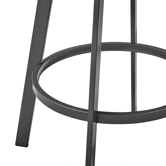 Chelsea 25" Swivel Counter Stool with Java Silver Finish and Chocolate Faux Leather