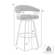 Chelsea 25" Swivel Counter Stool with Java Silver Finish and Chocolate Faux Leather - Furniture City (CA)l