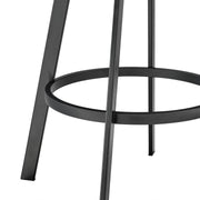 Chelsea 25" Swivel Counter Stool with Matte Black Finish and Vintage Gray Faux Leather - Furniture City (CA)l