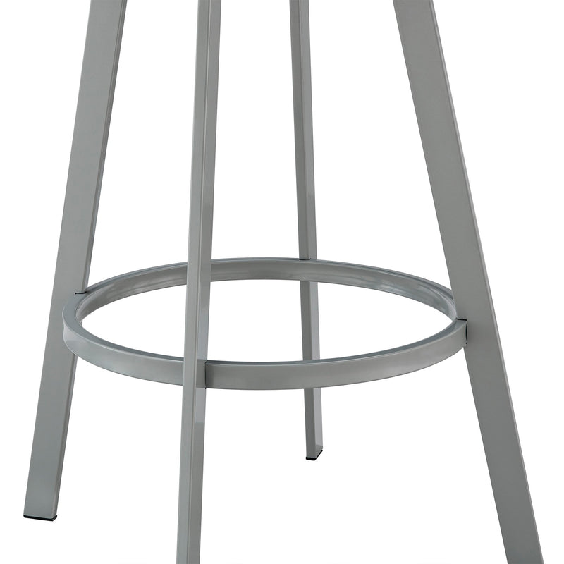 Chelsea 25" Swivel Counter Stool with Silver Metal Finish and White Faux Leather - Furniture City (CA)l