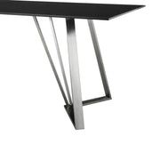 Cressida Glass and Stainless Steel Rectangular Dining Room Table - Furniture City (CA)l