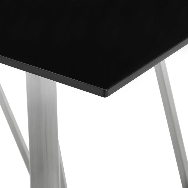Cressida Glass and Stainless Steel Rectangular Dining Room Table - Furniture City (CA)l