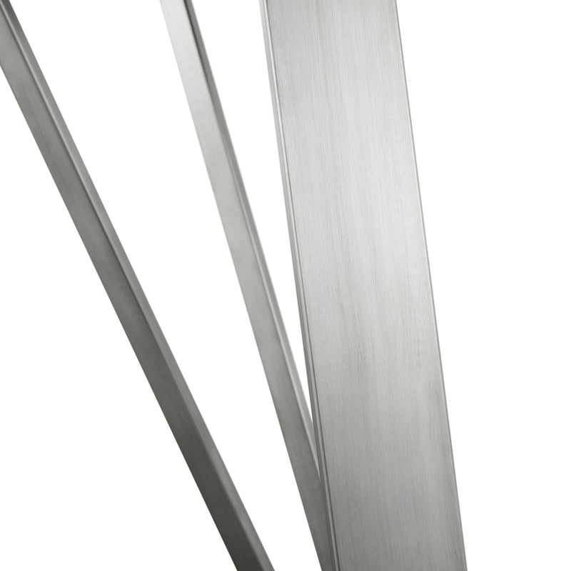 Cressida Glass and Stainless Steel Rectangular Dining Room Table - Furniture City (CA)l