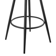 Carnation 26" Swivel Counter Stool in Black Iron with Vintage Black Faux Leather and Black Wood Back - Furniture City (CA)l