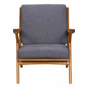 Celtic Mid-Century Accent Chair in Champagne Ash Wood Finish and Dark Gray Fabric - Furniture City (CA)l