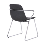 Colton Contemporary Dining Chair in Chrome Finish and Gray Faux Leather - Set of 2 - Furniture City (CA)l