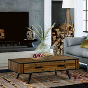 Cusco Rustic Acacia Coffee Table with Drawer - Furniture City (CA)l