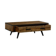 Cusco Rustic Acacia Coffee Table with Drawer - Furniture City (CA)l