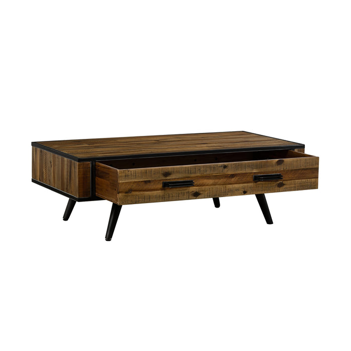 Cusco Rustic Acacia Coffee Table with Drawer