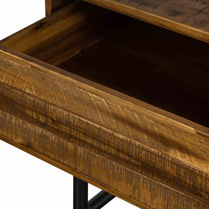 Cusco Rustic Acacia Single Drawer Night stand - Furniture City (CA)l