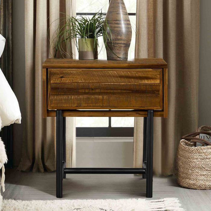 Cusco Rustic Acacia Single Drawer Night stand