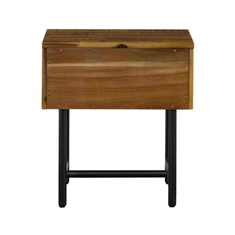 Cusco Rustic Acacia Single Drawer Night stand - Furniture City (CA)l