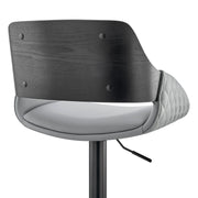 Colby Adjustable Gray Faux Leather and Black Finish Bar Stool - Furniture City (CA)l
