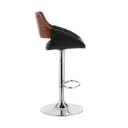 Colby Adjustable Black Faux Leather and Chrome Finish Bar Stool - Furniture City (CA)l
