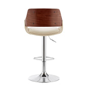 Colby Adjustable Cream Faux Leather and Chrome Finish Bar Stool - Furniture City (CA)l