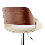 Colby Adjustable Cream Faux Leather and Chrome Finish Bar Stool - Furniture City (CA)l