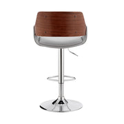 Colby Adjustable Gray Faux Leather and Chrome Finish Bar Stool - Furniture City (CA)l