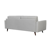 Daeson 86" Mid-Century Modern Dove Gray Genuine Leather Square Arm Sofa - Furniture City (CA)l