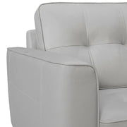 Daeson 86" Mid-Century Modern Dove Gray Genuine Leather Square Arm Sofa - Furniture City (CA)l