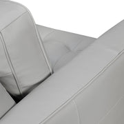 Daeson 86" Mid-Century Modern Dove Gray Genuine Leather Square Arm Sofa - Furniture City (CA)l