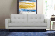 Daeson 86" Mid-Century Modern Dove Gray Genuine Leather Square Arm Sofa - Furniture City (CA)l