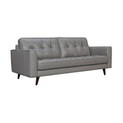 Daeson 86" Mid-Century Modern Gray Genuine Leather Square Arm Sofa - Furniture City (CA)l