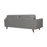 Daeson 86" Mid-Century Modern Gray Genuine Leather Square Arm Sofa - Furniture City (CA)l