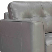 Daeson 86" Mid-Century Modern Gray Genuine Leather Square Arm Sofa - Furniture City (CA)l