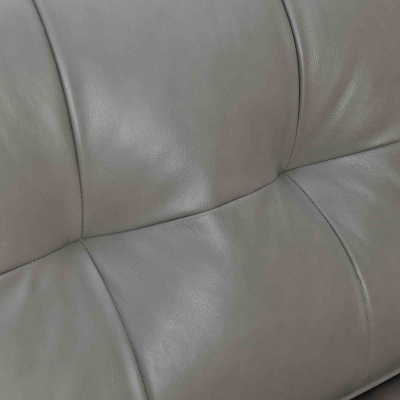 Daeson 86" Mid-Century Modern Gray Genuine Leather Square Arm Sofa - Furniture City (CA)l