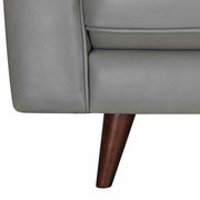 Daeson 86" Mid-Century Modern Gray Genuine Leather Square Arm Sofa - Furniture City (CA)l