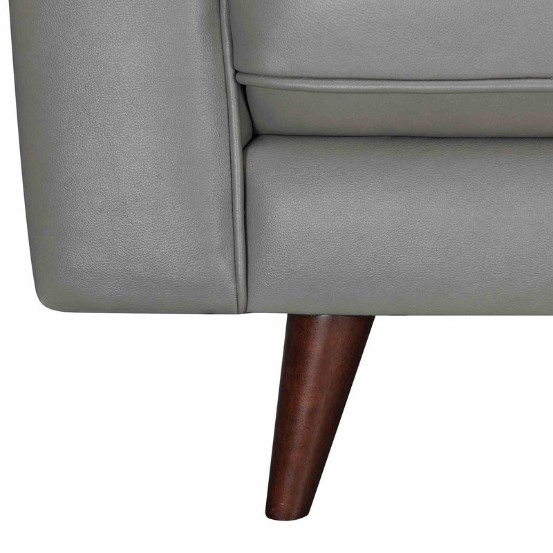 Daeson 86" Mid-Century Modern Gray Genuine Leather Square Arm Sofa - Furniture City (CA)l