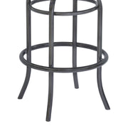 Davis 30" Bar Height Metal Swivel Barstool in Vintage Gray Faux Leather with Mineral Finish and Gray Walnut Wood Back - Furniture City (CA)l