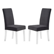Dalia Modern and Contemporary Dining Chair in Black Velvet with Acrylic Legs - Set of 2 - Furniture City (CA)l