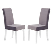 Dalia Modern and Contemporary Dining Chair in Gray Velvet with Acrylic Legs - Set of 2 - Furniture City (CA)l