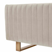Delilah 86" Beige Velvet Square Arm Sofa with Gold Legs - Furniture City (CA)l