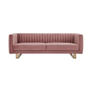 Delilah 86" Blush Velvet Square Arm Sofa - Furniture City (CA)l