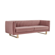 Delilah 86" Blush Velvet Square Arm Sofa - Furniture City (CA)l
