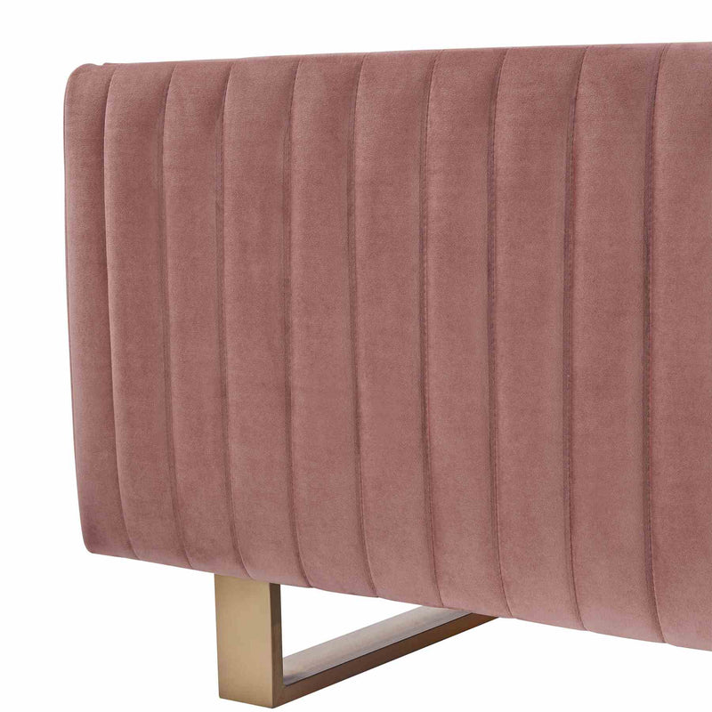 Delilah 86" Blush Velvet Square Arm Sofa - Furniture City (CA)l