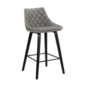 Dani 26" Gray Velvet Barstool in Black Brushed Wood Finish - Furniture City (CA)l