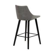 Dani 26" Gray Velvet Barstool in Black Brushed Wood Finish - Furniture City (CA)l