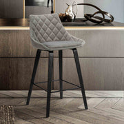 Dani 26" Gray Velvet Barstool in Black Brushed Wood Finish - Furniture City (CA)l