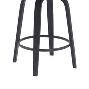 Diana 26" Swivel Black Wood Counter Stool in Gray Faux Leather - Furniture City (CA)l
