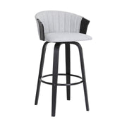 Diana 26" Swivel Black Wood Counter Stool in Light Gray Fabric - Furniture City (CA)l