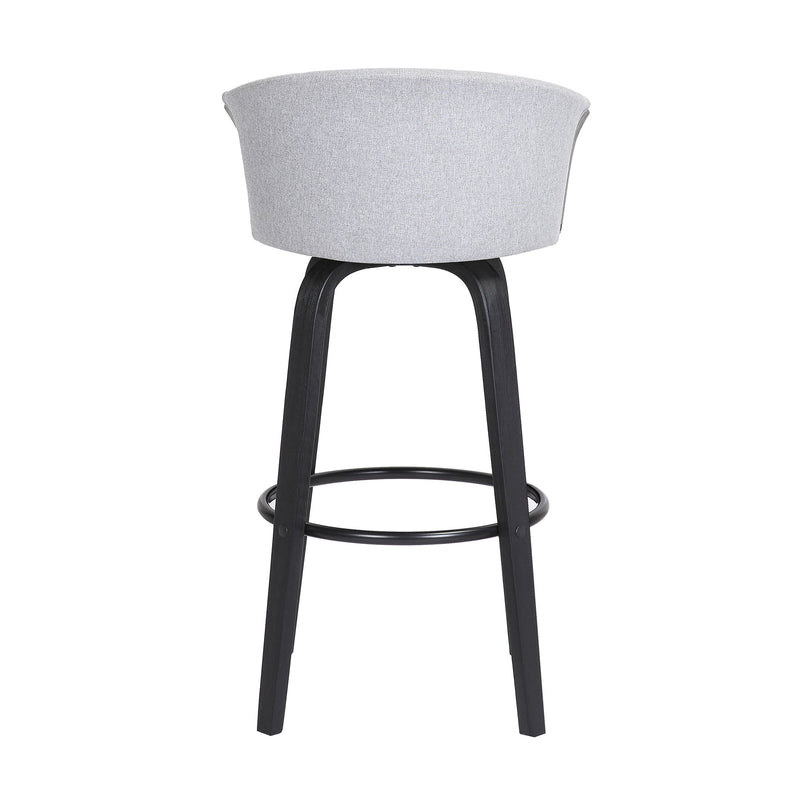 Diana 26" Swivel Black Wood Counter Stool in Light Gray Fabric - Furniture City (CA)l