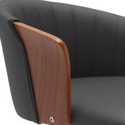 Diana 26" Swivel Walnut Wood Counter Stool in Black Faux Leather - Furniture City (CA)l