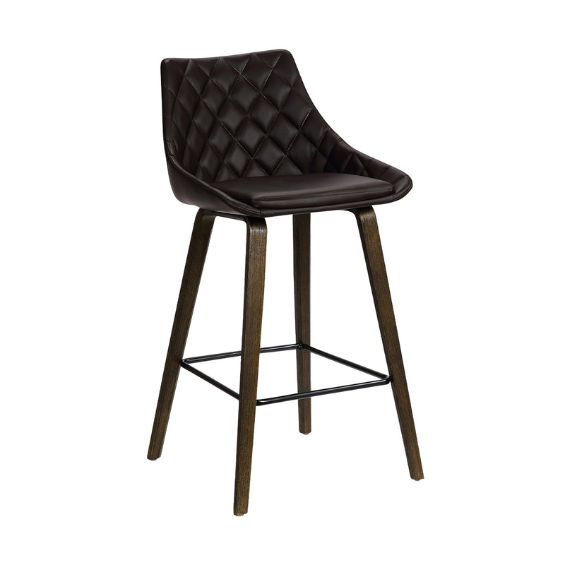 Dani 26" Brown Faux Leather Barstool in Walnut Glazed Finish - Furniture City (CA)l