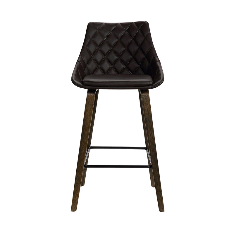 Dani 26" Brown Faux Leather Barstool in Walnut Glazed Finish - Furniture City (CA)l