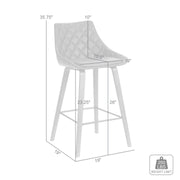 Dani 26" Brown Faux Leather Barstool in Walnut Glazed Finish - Furniture City (CA)l