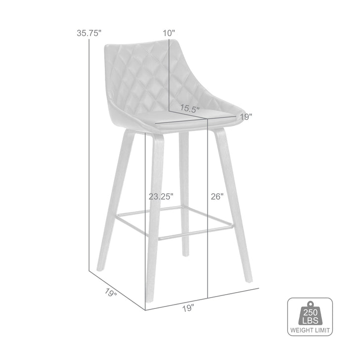 Dani 26" Brown Faux Leather Barstool in Walnut Glazed Finish