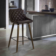 Dani 26" Brown Faux Leather Barstool in Walnut Glazed Finish - Furniture City (CA)l